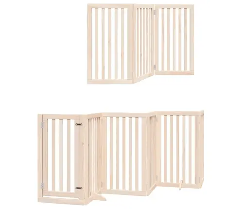 Suņu Vārti Ar Durvīm, Salokāmi, 9 Paneļi, 450 Cm, Papeles Koks Vidaxl