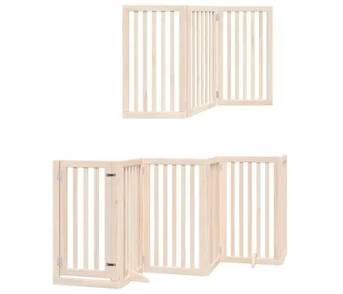 Suņu Vārti Ar Durvīm, Salokāmi, 12 Paneļi, 600 Cm, Papeles Koks Vidaxl