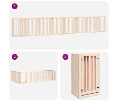 Varteliai Šunims Su Durimis, 15 Segmentų, 750cm Tuopos Mediena