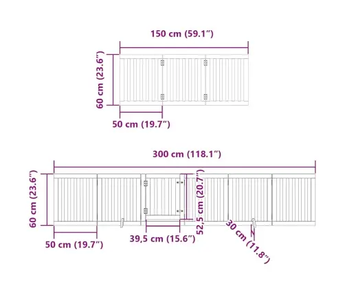 Suņu Vārti Ar Durvīm, Salokāmi, 12 Paneļi, 600 Cm, Papeles Koks Vidaxl