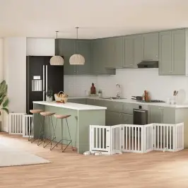 Suņu Vārti Ar Durvīm, Salokāmi, 12 Paneļi, 600 Cm, Papeles Koks Vidaxl