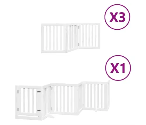 Varteliai Šunims Su Durimis, 15 Segmentų, Balti, 750cm Tuopa