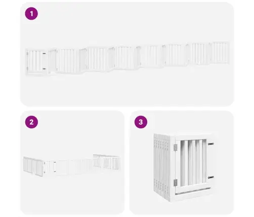 Varteliai Šunims Su Durimis, 15 Segmentų, Balti, 750cm Tuopa