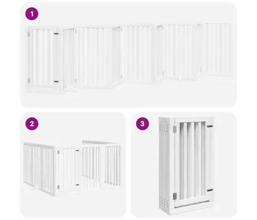 Varteliai Šunims Su Durimis, 9 Segmentai, Balti, 450cm Tuopa