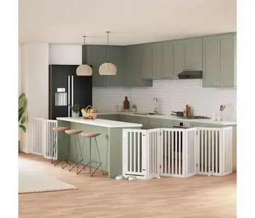 Varteliai Šunims Su Durimis, 9 Segmentai, Balti, 450cm Tuopa