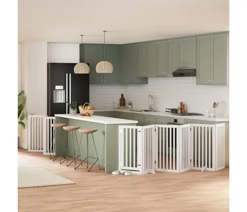 Suņu Vārti Ar Durvīm, Salokāmi, 12 Paneļi, 600 Cm, Papeles Koks Vidaxl