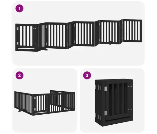 Suņu Vārti Ar Durvīm, Salokāmi, 9 Paneļi, 450 Cm, Papeles Koks Vidaxl