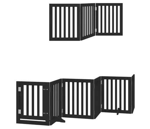 Suņu Vārti Ar Durvīm, Salokāmi, 15 Paneļi, 750 Cm, Papeles Koks Vidaxl