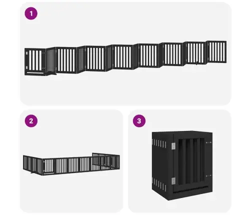 Suņu Vārti Ar Durvīm, Salokāmi, 15 Paneļi, 750 Cm, Papeles Koks Vidaxl