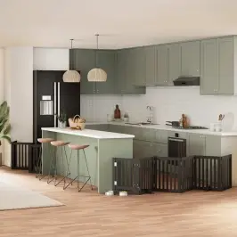 Suņu Vārti Ar Durvīm, Salokāmi, 15 Paneļi, 750 Cm, Papeles Koks Vidaxl