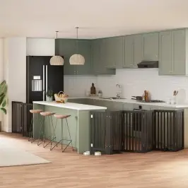 Varteliai Šunims Su Durimis, 9 Segmentai, Juodi, 450cm Tuopa