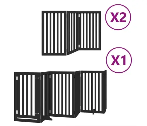 Varteliai Šunims Su Durimis, 12 Segmentų, Juodi, 600cm Tuopa