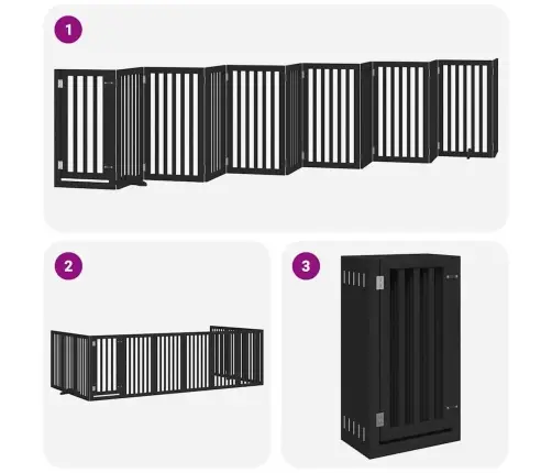 Varteliai Šunims Su Durimis, 12 Segmentų, Juodi, 600cm Tuopa