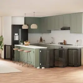 Varteliai Šunims Su Durimis, 12 Segmentų, Juodi, 600cm Tuopa