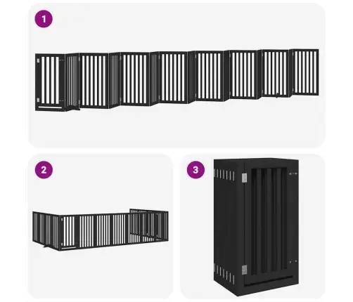 Varteliai Šunims Su Durimis, 15 Segmentų, Juodi, 750cm Tuopa