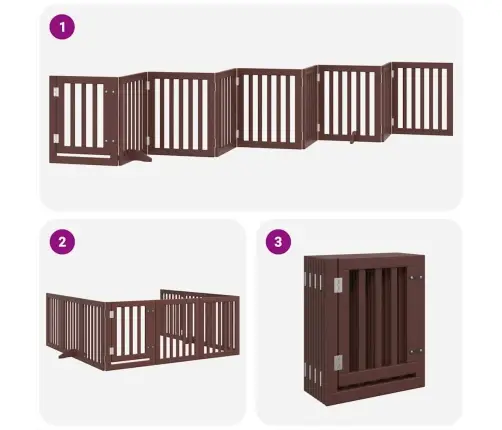 Varteliai Šunims Su Durimis, 9 Segmentai, Rudi, 450cm Tuopa