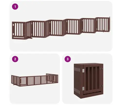 Varteliai Šunims Su Durimis, 12 Segmentų, Rudi, 600cm Tuopa