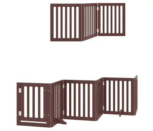 Kokkupandav Koeravärav Uksega, 15 Paneeli, Pruun 750 cm Pappel