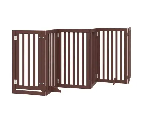 Suņu Vārti Ar Durvīm, Salokāmi, 9 Paneļi, 450 Cm, Papeles Koks Vidaxl