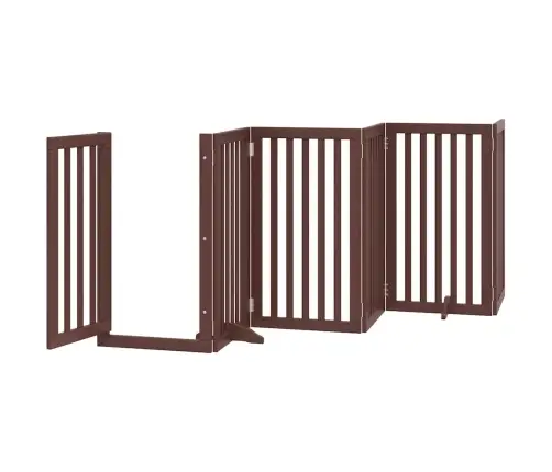Suņu Vārti Ar Durvīm, Salokāmi, 9 Paneļi, 450 Cm, Papeles Koks Vidaxl