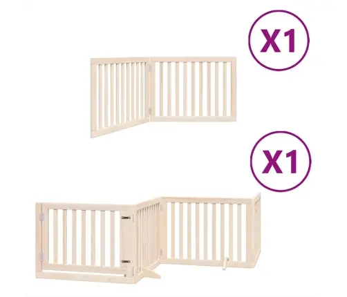 Suņu Vārti Ar Durvīm, Salokāmi, 6 Paneļi, 480 Cm, Papeles Koks Vidaxl