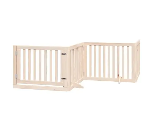 Suņu Vārti Ar Durvīm, Salokāmi, 6 Paneļi, 480 Cm, Papeles Koks Vidaxl