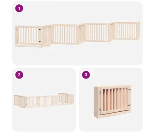 Varteliai Šunims Su Durimis, 8 Segmentai, 640cm Tuopos Mediena