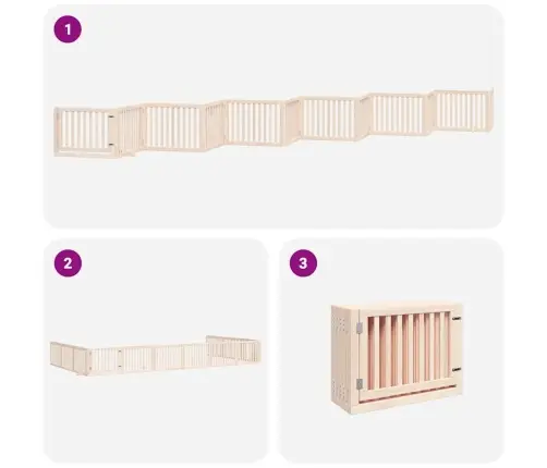 Suņu Vārti Ar Durvīm, Salokāmi, 12 Paneļi, 960 Cm, Papeles Koks Vidaxl