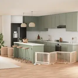 Suņu Vārti Ar Durvīm, Salokāmi, 12 Paneļi, 960 Cm, Papeles Koks Vidaxl