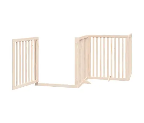 Suņu Vārti Ar Durvīm, Salokāmi, 6 Paneļi, 480 Cm, Papeles Koks Vidaxl