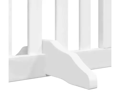 Kokkupandav Koeravärav Uksega, 6 Paneeli, Valge 480 cm Pappel