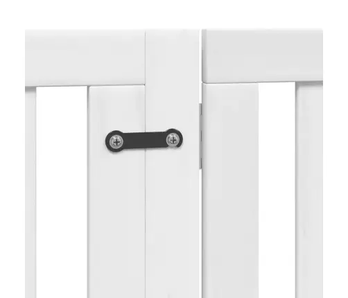Kokkupandav Koeravärav Uksega, 6 Paneeli, Valge 480 cm Pappel
