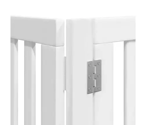 Kokkupandav Koeravärav Uksega, 6 Paneeli, Valge 480 cm Pappel