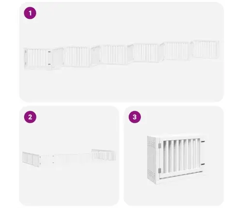 Varteliai Šunims Su Durimis, 12 Segmentų, Balti, 960cm Tuopa