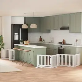 Varteliai Šunims Su Durimis, 12 Segmentų, Balti, 960cm Tuopa