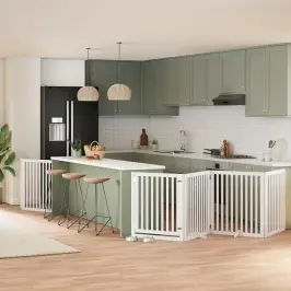 Varteliai Šunims Su Durimis, 6 Segmentai, Balti, 480cm Tuopa