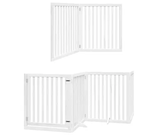 Suņu Vārti Ar Durvīm, Salokāmi, 8 Paneļi, 640 Cm, Papeles Koks Vidaxl