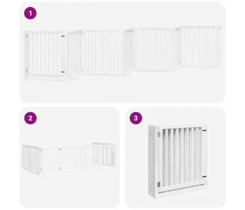 Suņu Vārti Ar Durvīm, Salokāmi, 8 Paneļi, 640 Cm, Papeles Koks Vidaxl