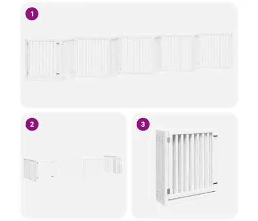 Varteliai Šunims Su Durimis, 10 Segmentų, Balti, 800cm Tuopa