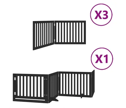 Varteliai Šunims Su Durimis, 10 Segmentų, Juodi, 800cm Tuopa