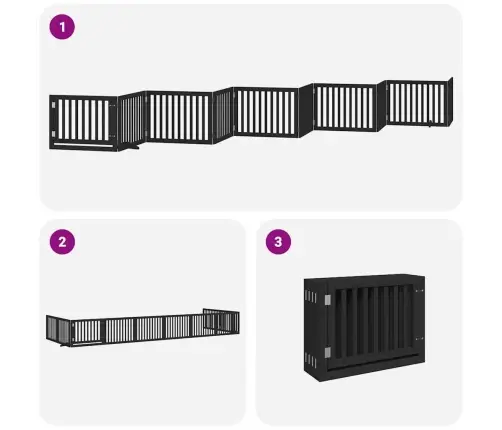 Varteliai Šunims Su Durimis, 10 Segmentų, Juodi, 800cm Tuopa