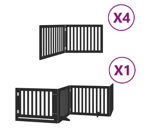 Varteliai Šunims Su Durimis, 12 Segmentų, Juodi, 960cm Tuopa