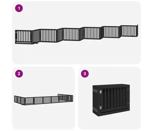 Varteliai Šunims Su Durimis, 12 Segmentų, Juodi, 960cm Tuopa