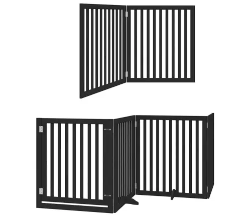 Suņu Vārti Ar Durvīm, Salokāmi, 8 Paneļi, 640 Cm, Papeles Koks Vidaxl