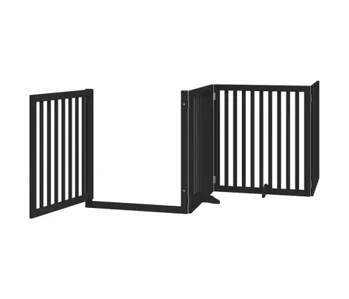 Suņu Vārti Ar Durvīm, Salokāmi, 8 Paneļi, 640 Cm, Papeles Koks Vidaxl