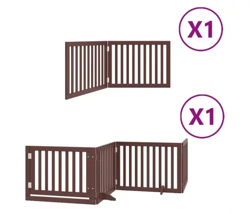 Suņu Vārti Ar Durvīm, Salokāmi, 6 Paneļi, 480 Cm, Papeles Koks Vidaxl