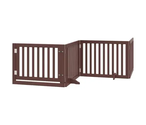 Suņu Vārti Ar Durvīm, Salokāmi, 8 Paneļi, 640 Cm, Papeles Koks Vidaxl