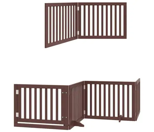 Suņu Vārti Ar Durvīm, Salokāmi, 8 Paneļi, 640 Cm, Papeles Koks Vidaxl