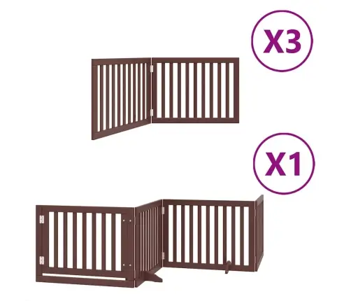 Suņu Vārti Ar Durvīm, Salokāmi, 10 Paneļi, 800 Cm, Papeles Koks Vidaxl