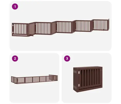 Suņu Vārti Ar Durvīm, Salokāmi, 10 Paneļi, 800 Cm, Papeles Koks Vidaxl